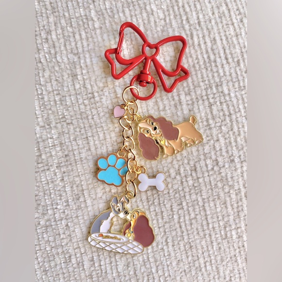 Disney inspired Lady & the Tramp Purse Charm Keychain - Picture 3 of 6